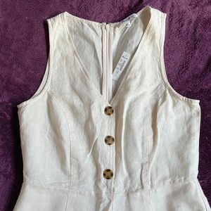 Madewell Linen Sleeveless Button Front Jumpsuit